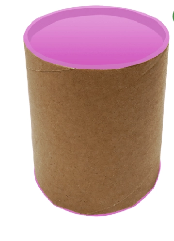 Lata Tubo 8x5cm C/tampa Plastica Rosa Bebe