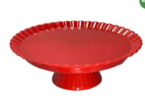 Boleira Redonda 23 X 8cm Vermelha