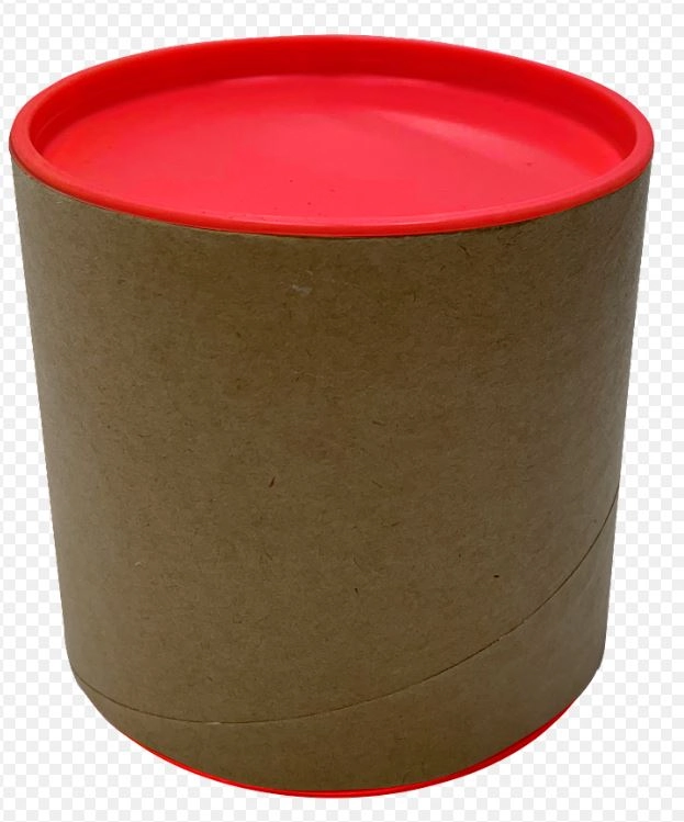 Lata Tubo 8x8cm C/tampa Plastica Vermelho