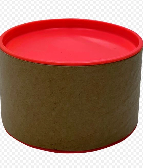 Lata Tubo 8x5cm C/tampa Plastica Vermelho