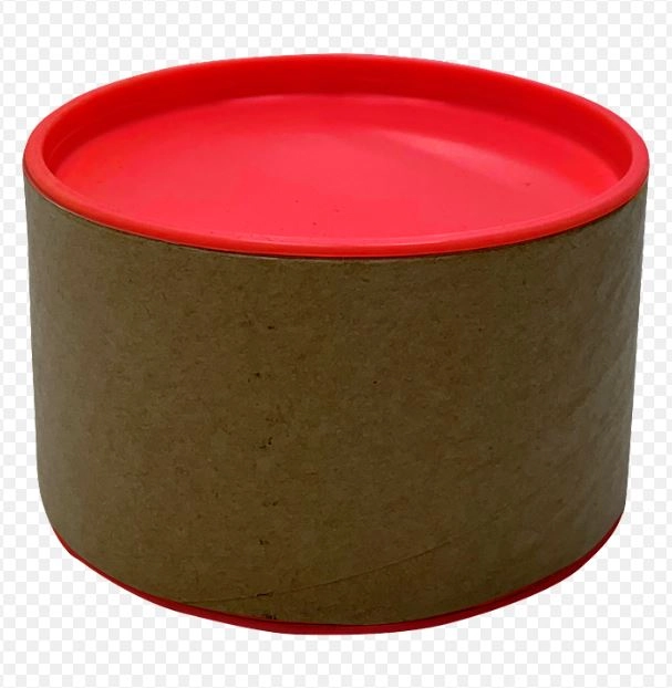 Lata Tubo 6x5cm C/tampa Plastica Vermelho