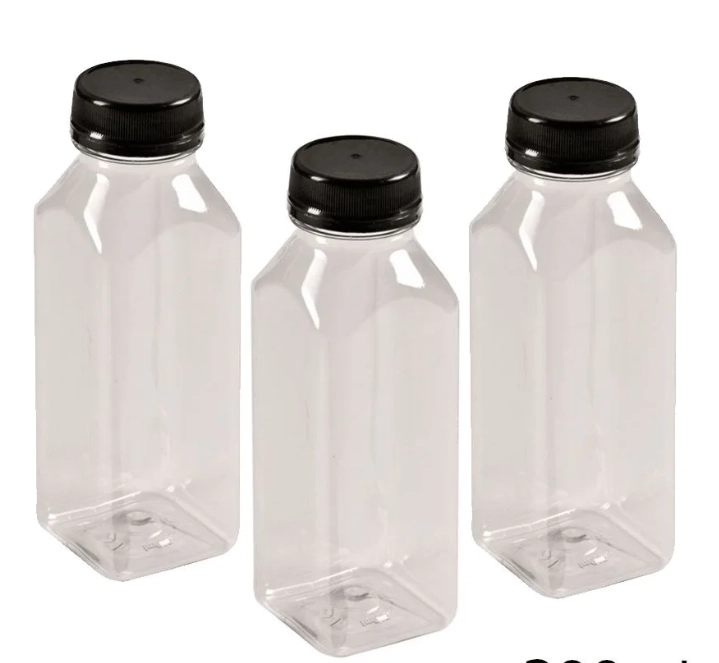 Garrafa Quadrada Transp Tp Lacre 200ml C/6un Massari