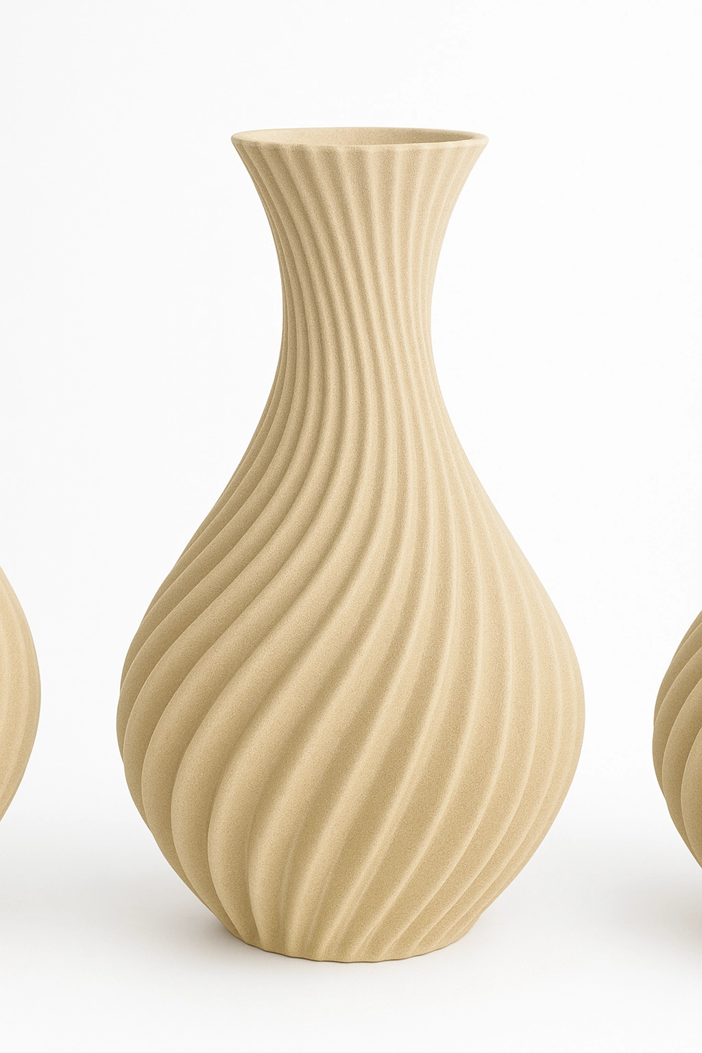 Vaso Espiral Bege 21x6cm Massari