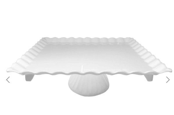 Boleira Quadrada 24 X 8cm Branca