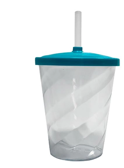 Copo Twister Cristal C/tampa Azul Tiffany Candy 300ml Ref.lb2541