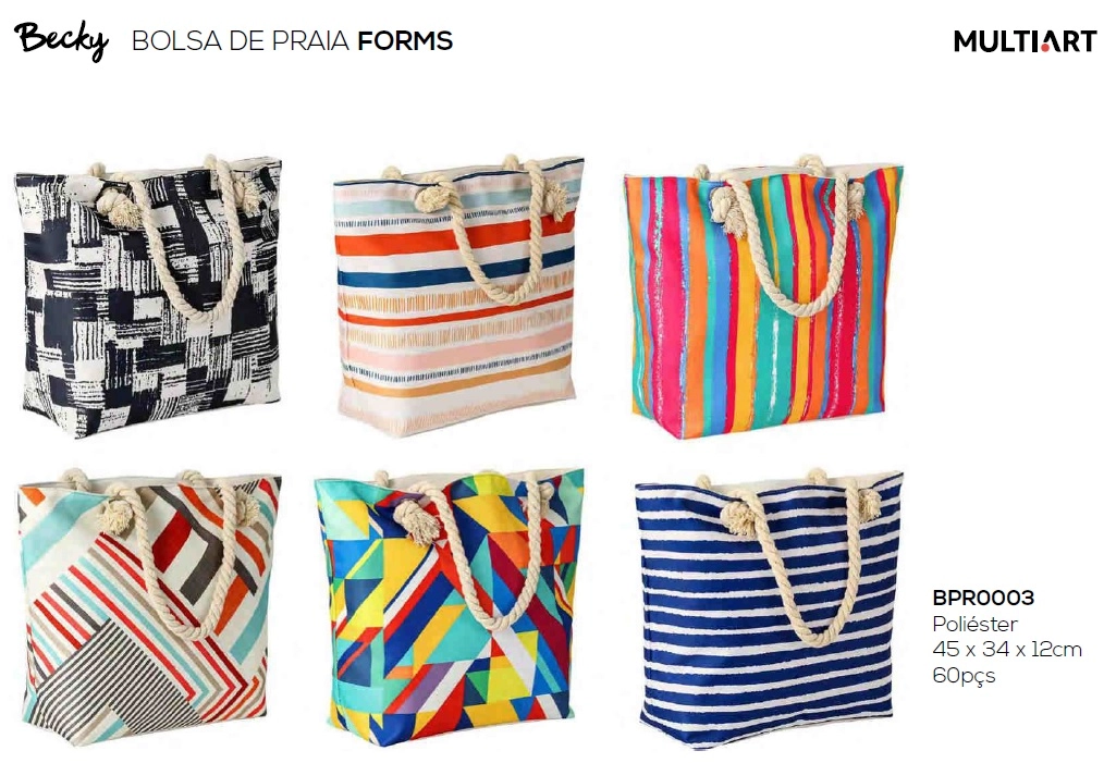 Bolsa Praia Forms Poliester Bpr0003 Multiart
