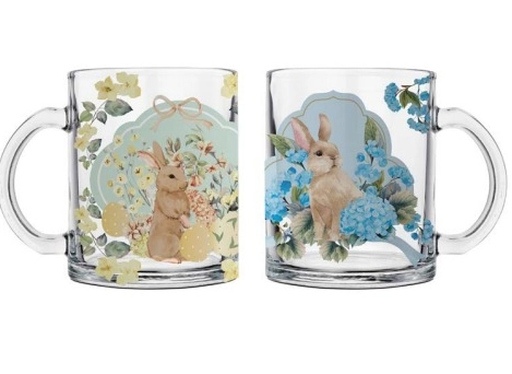 Cpe0004 Caneca Decorada De Pascoa De Vidro 48