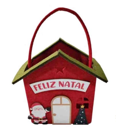 Cestinha Feltro Nataino 12x15cm Multiart