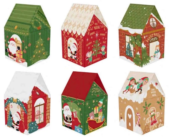 Caixa Casinha Natalina P/doces Sortida Multiar