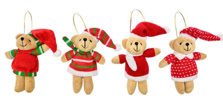 Enf Mini Ursinho Pelucia C/gorro Natalino Sort 12cm Multiart