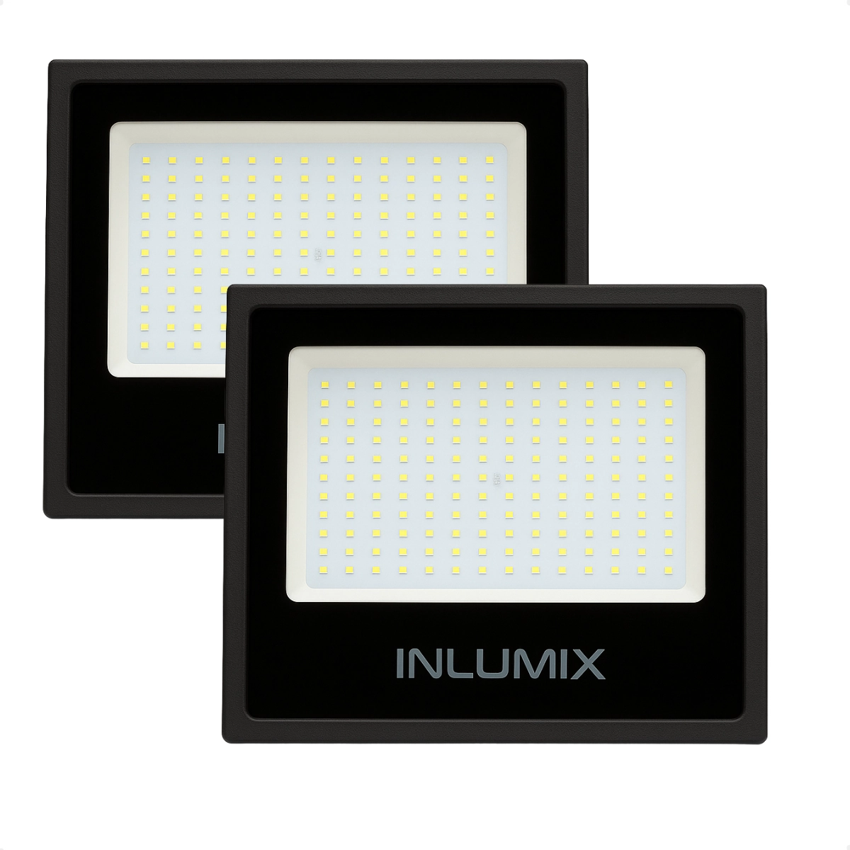 Kit 2 Refletor Holofote De Led 200w Branco Frio 6500k Preto 110/220v