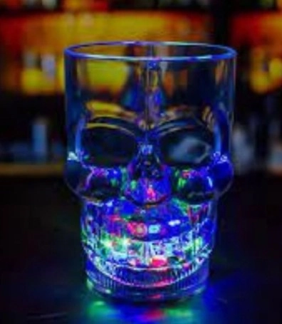 Copo Halloween Led Caveira 350ml 10x5x6cm Wei