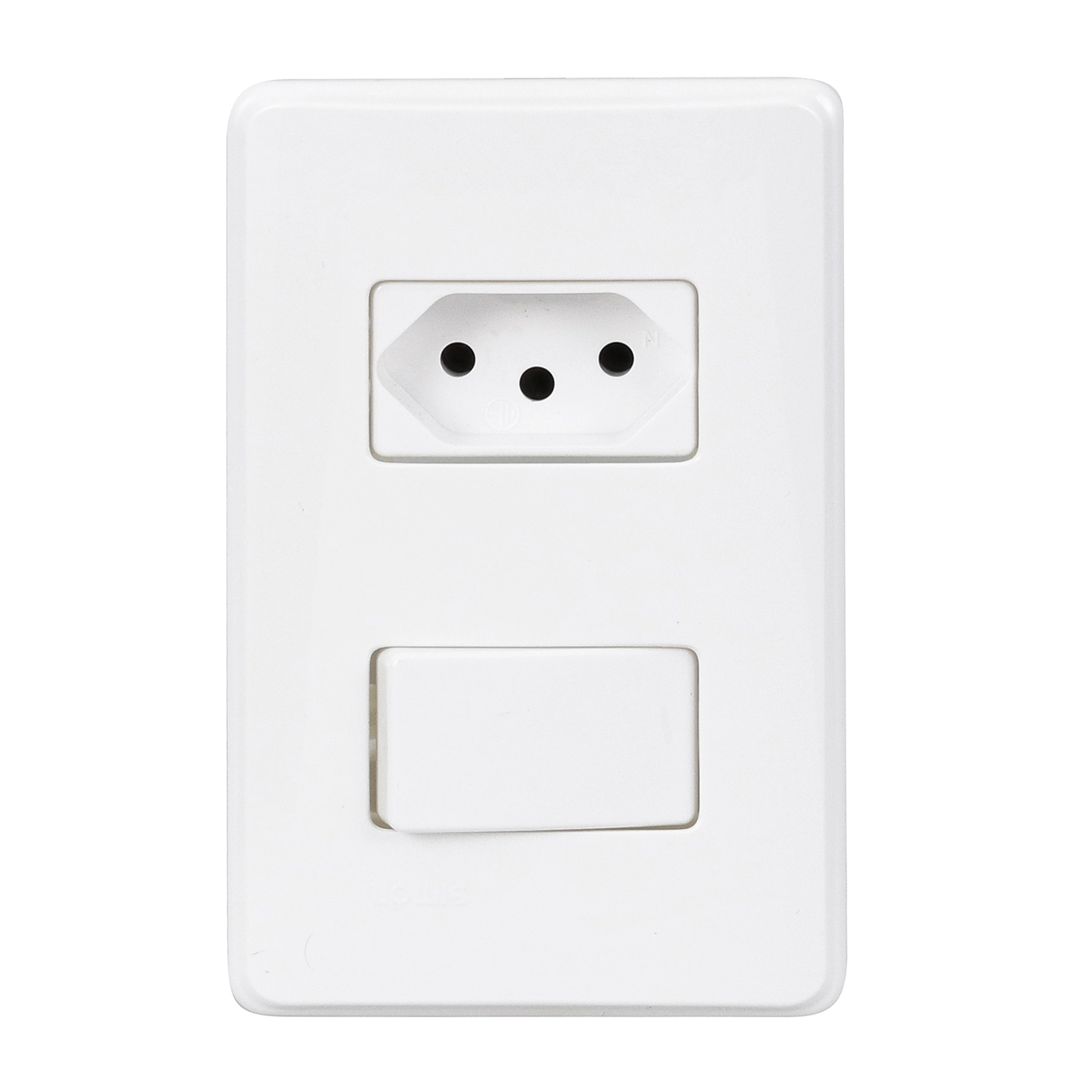 Conjunto Tomada e Interruptor Simples 10A 220V Branco Simon 19 Simon