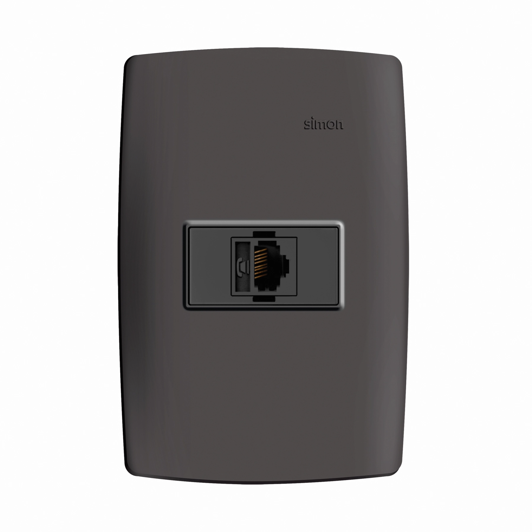 Conjunto Tomada RJ 11 4 Fios Grafite Simon 30