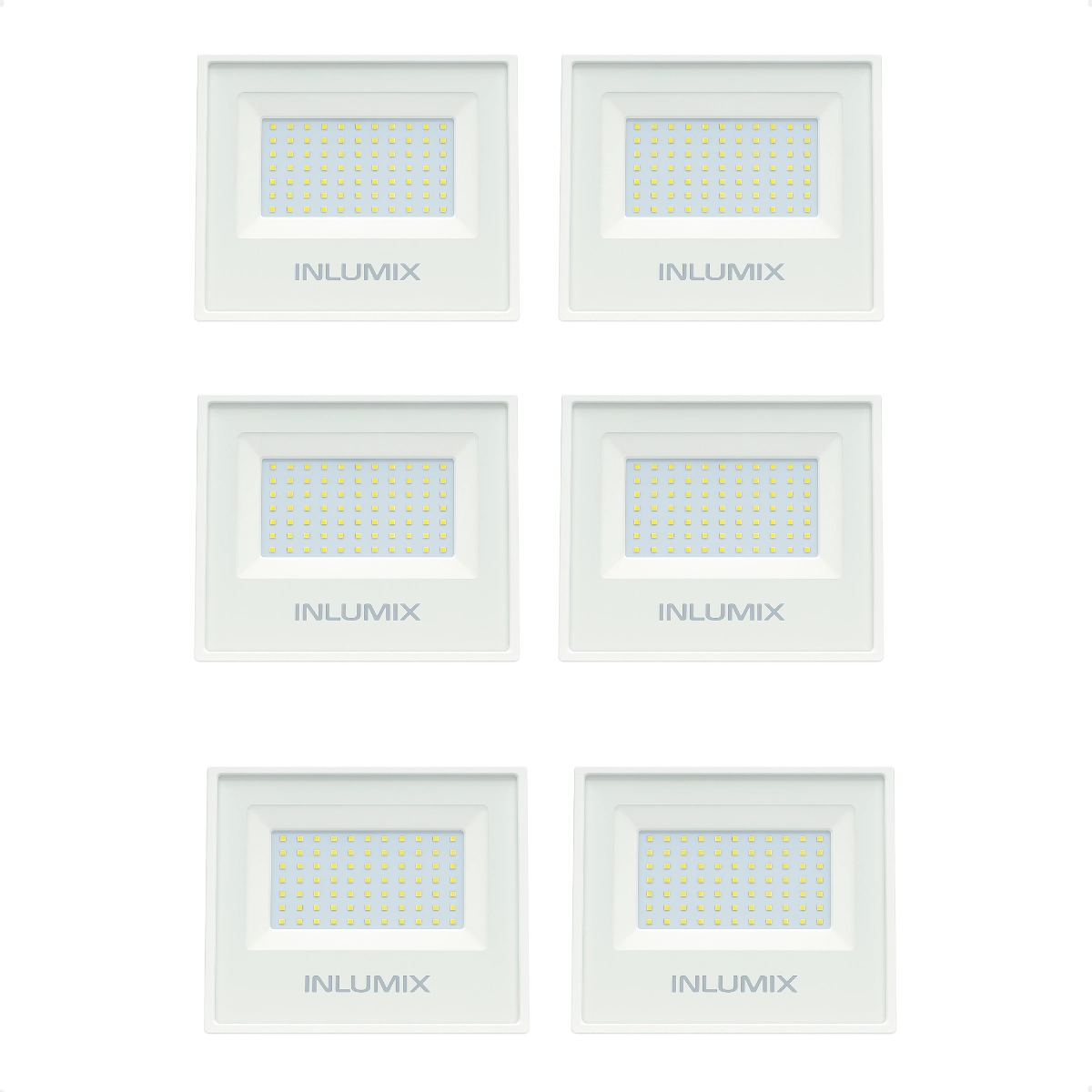 Kit 6 Refletor Holofote De Led 50w Branco Frio 6500k Branco 110/220v