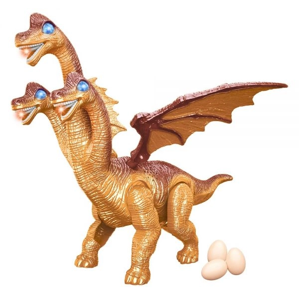 Boneco Dinossauro 3 Cabecas C/ovinhos Dm Toys