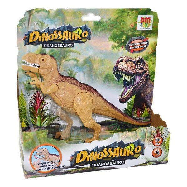 Boneco Tiranossauro Com Luz E Som Dm Toys