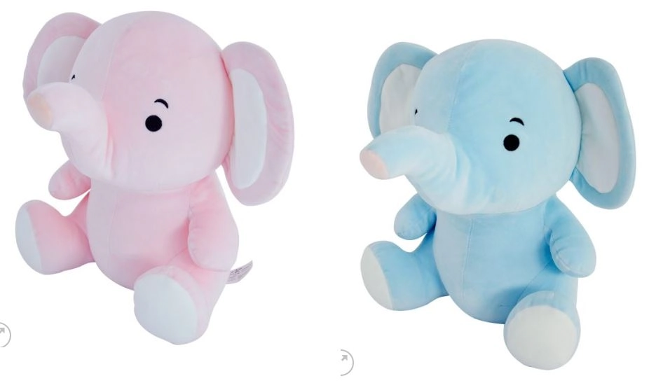 Almofada Pelucia Amigos Coracao Elefanty Baby Rosa/azul Ref.dmt6460