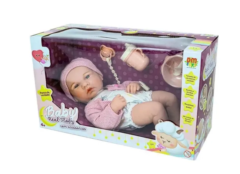 Boneca Baby Real Flofy Com Acessorios Dmt7156 Dm Comercial