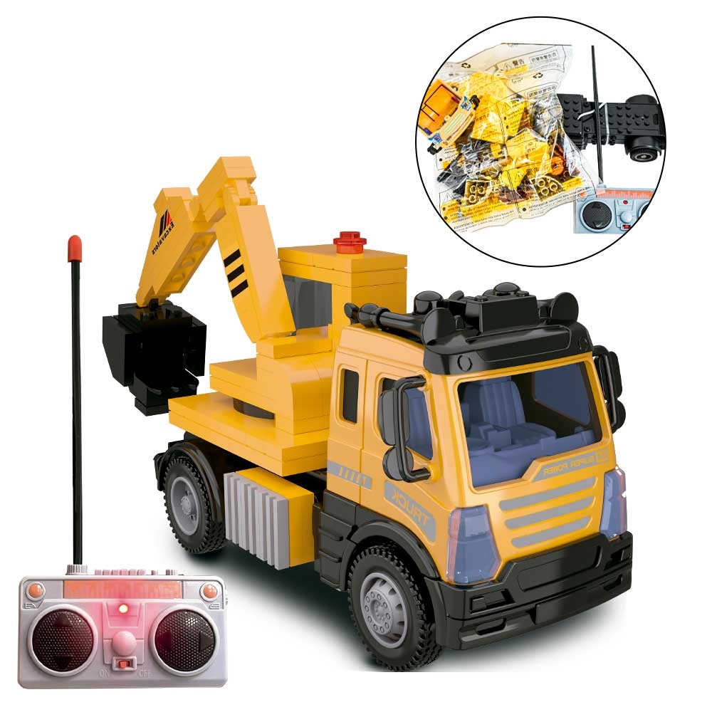 Blocks Serie Rc Trucks Escavadeira 4f Com Luz Dmt7219 Dm Comercial