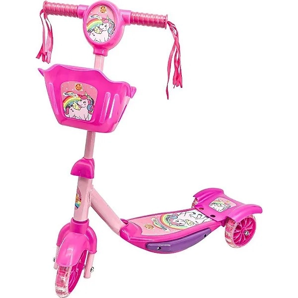 Patinete Dm C/cesta Unicornio