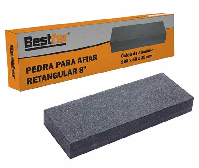 Pedra Amolar Afiar Faca Lâmina Canivete Amolador Retangular Dupla Face Fino Grosso 8 Polegadas
