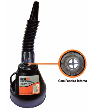 Funil Plast. Bestfer Flex. C/peneira 33cm