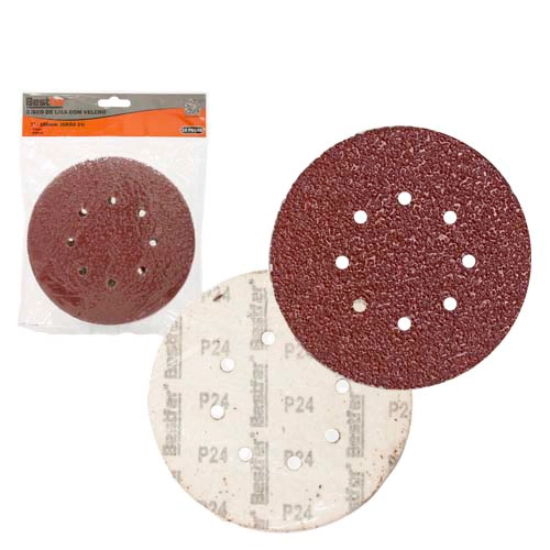 Disco De Lixa Com Velcro 8 Furos P24 Bestfer