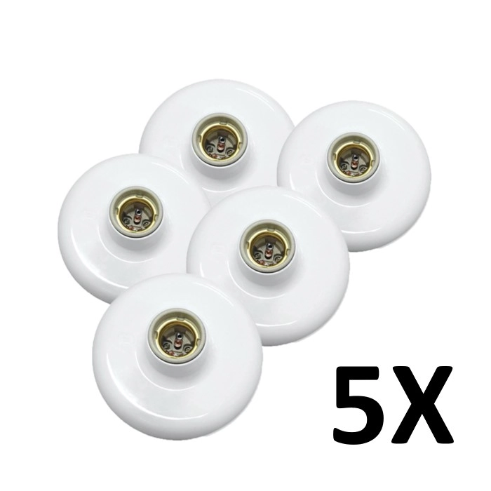 Kit 5 Plafonier Plafon Em Soquete De Porcelana 100w