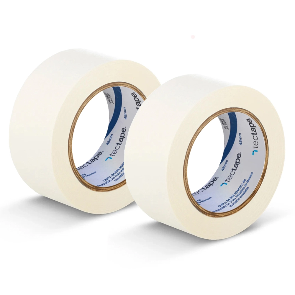 Kit 2 Fita Crepe Uso Geral Pintura 48mmx50m Bege Tectape