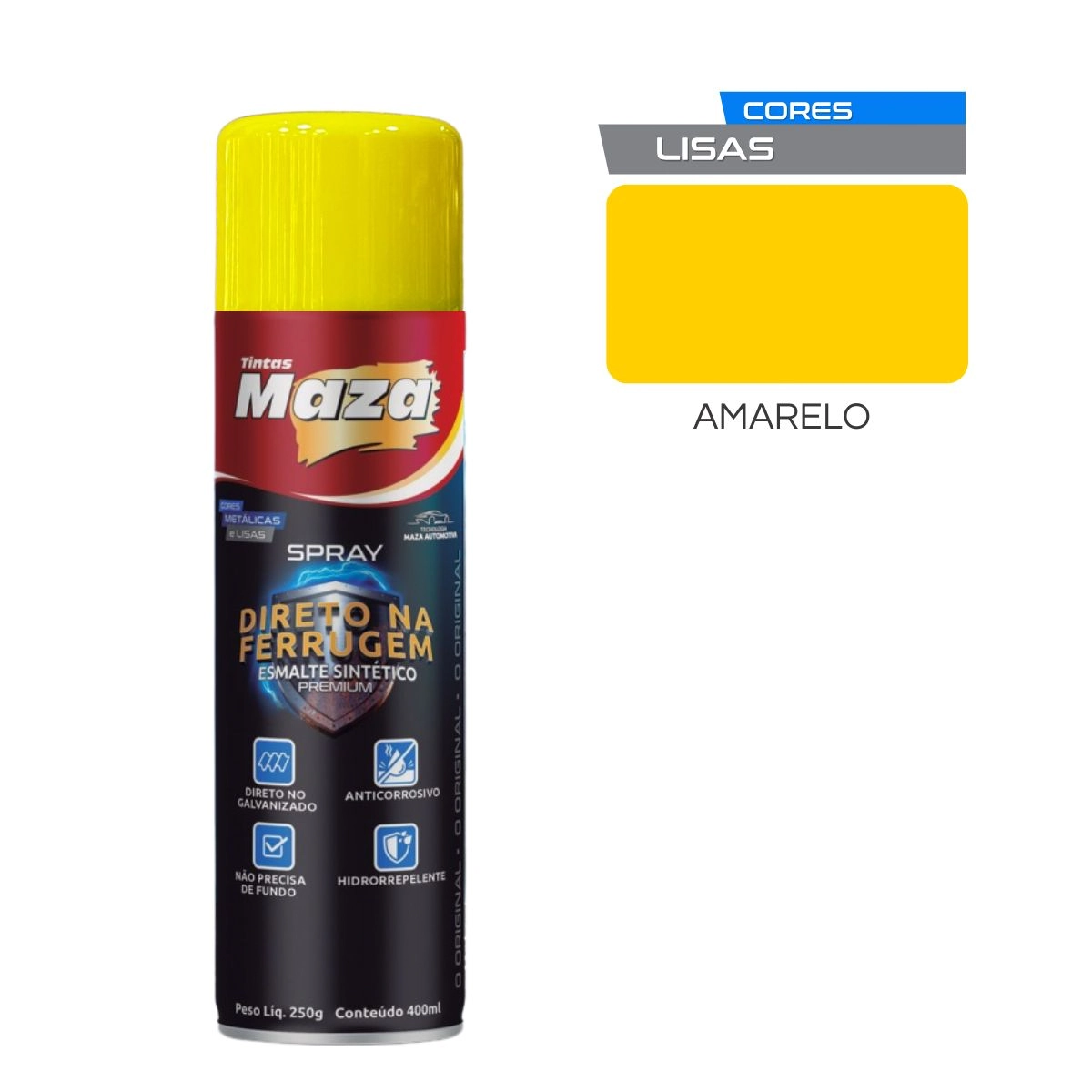 Spray Esmalte Direto Na Ferrugem Amarelo 250g 31519
