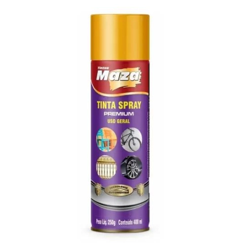 Tinta Spray Uso Geral Amarelo 400ml Maza
