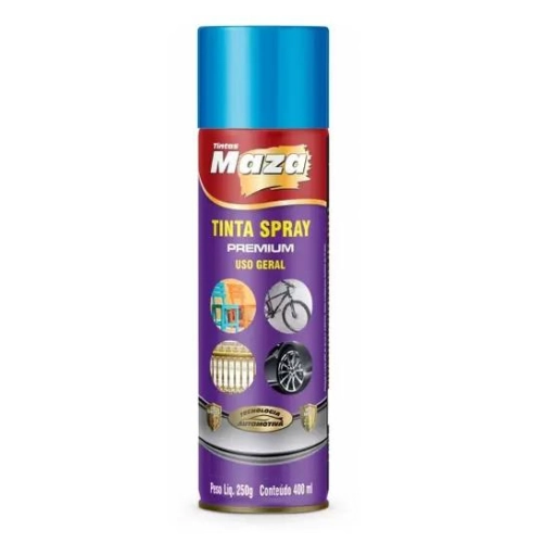 Tinta Spray Uso Geral Cor Azul Claro 400ml Maza