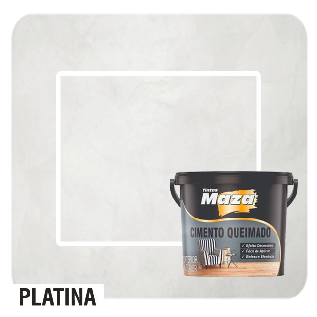 Cimento Queimado Massa Pronta Para Parede Maza - 5 6kg - Platina