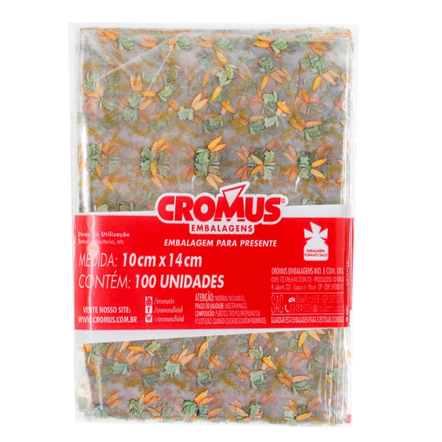 Saco 10x14 Cenourinhas 055042 C/100 Cromus