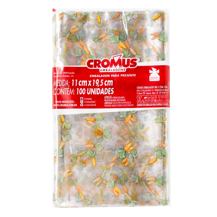 Saco 11x20 Cenourinhas C/100 Cromus