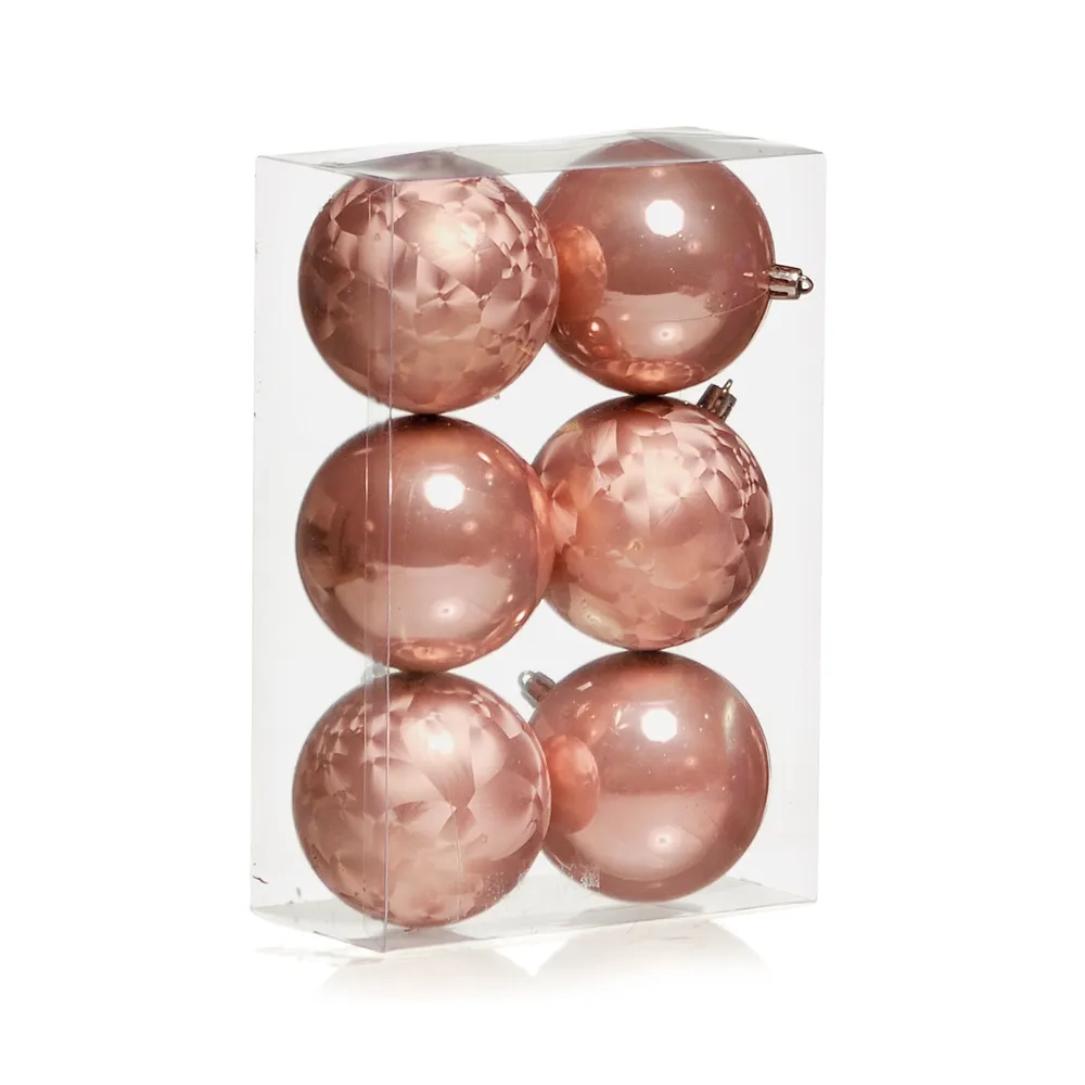 Bola Natal Brilho Texturizada Rsg 8cm 6un 1699564 Cromus
