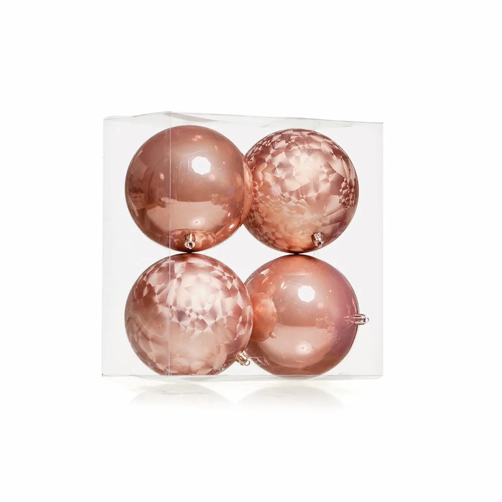 Bola Natal Brilho Texturizada Rsg 12cm 4un 1699583 Cromus