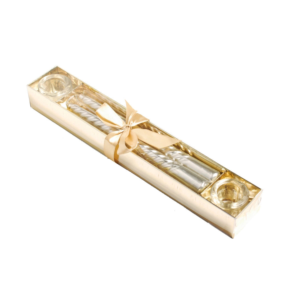 2 Velas E 2 Porta Velas Ouro