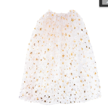 Saia De Tule Longa Adulto Branco/prata 85cm Cromus