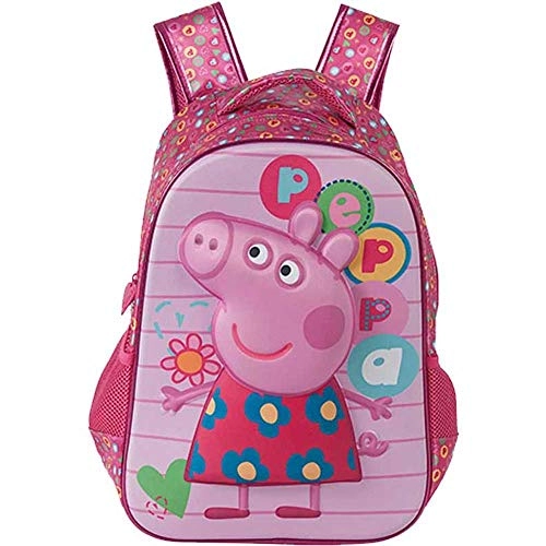 Mochila Infantil Grande Peppa Pig Colorfull Rosa Xeryus