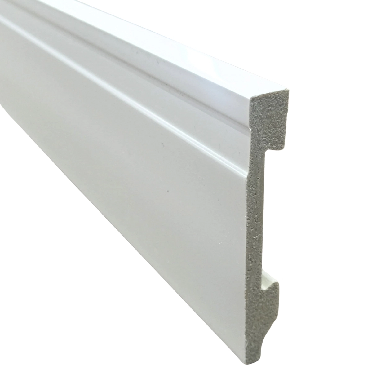 Rodape 10cm Poliestireno Frisado Branco - 2,4 Metros