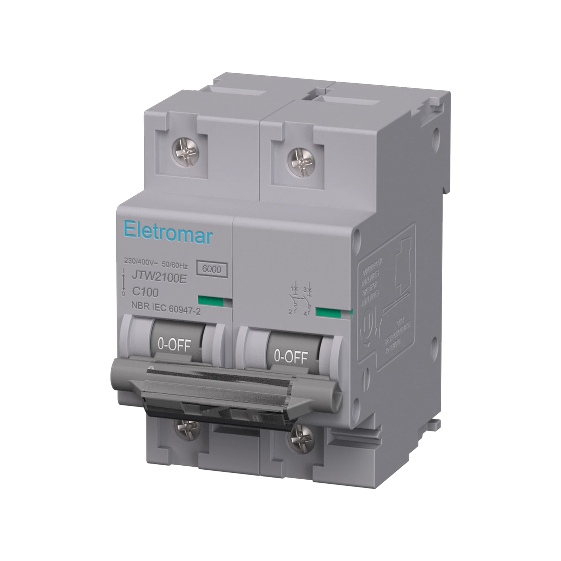 Disjuntor Din Bipolar 100A Curva C Eletromar