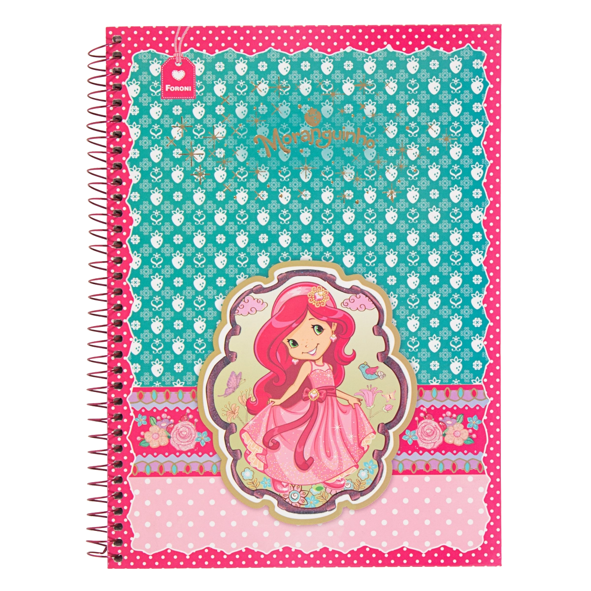 Caderno Capa Dura Espiral Moranguinho Foroni 200mm X 275mm 96 Folhas