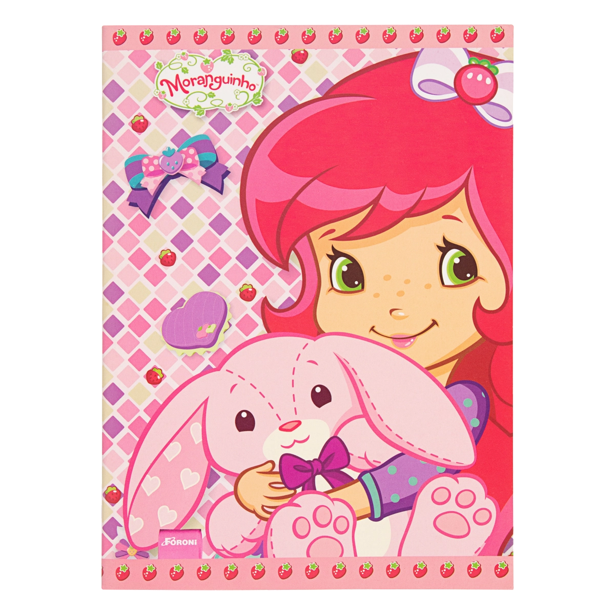 Caderno Capa Dura Brochurão Moranguinho Foroni 200mm X 275mm 60 Folhas