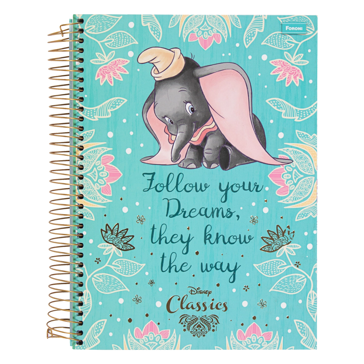 Caderno Capa Dura Espiral Disney Classics Foroni 200mm X 275mm 200 Folhas