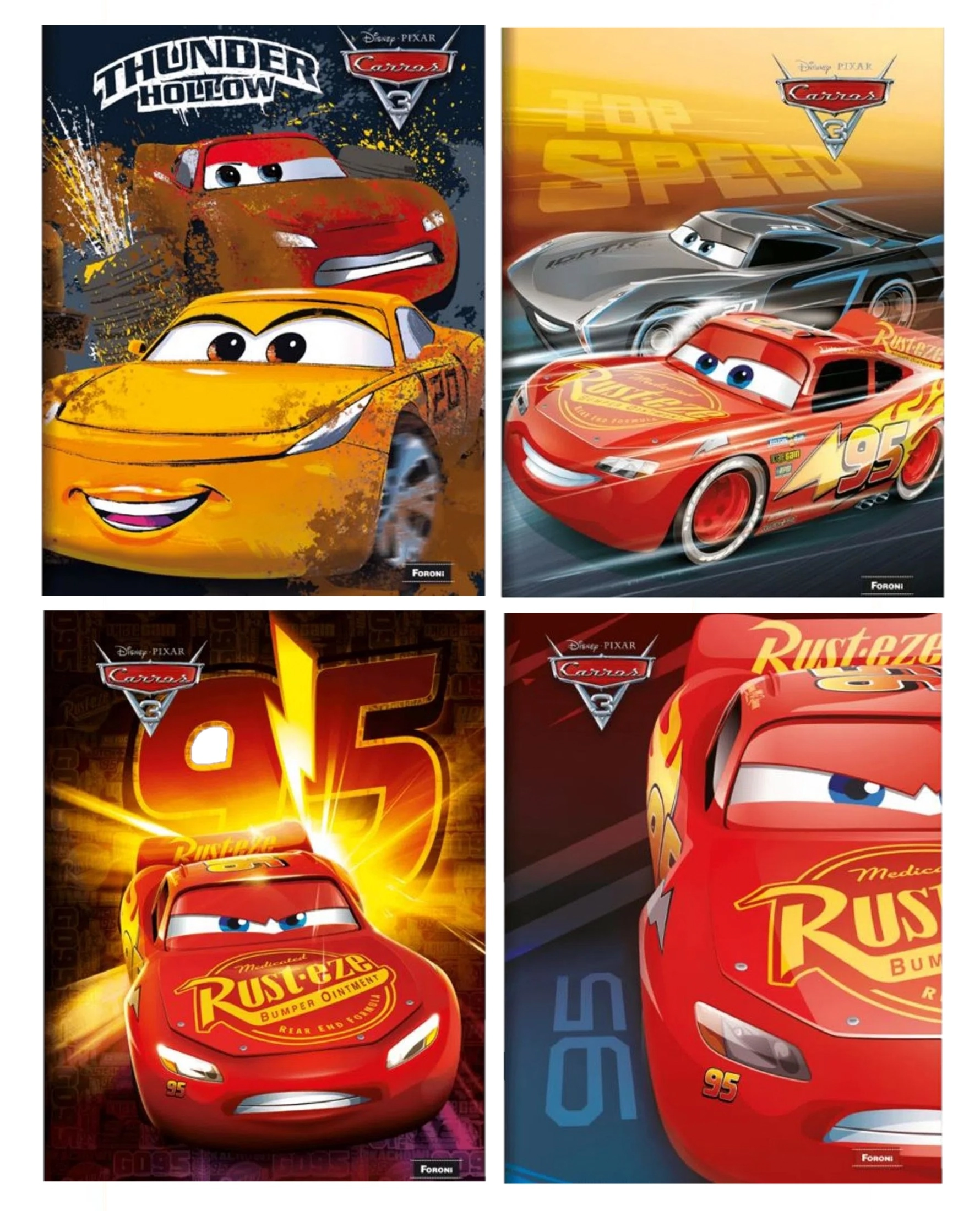 Caderno Disney Carros Brochurao 96 Folhas 431g Foroni