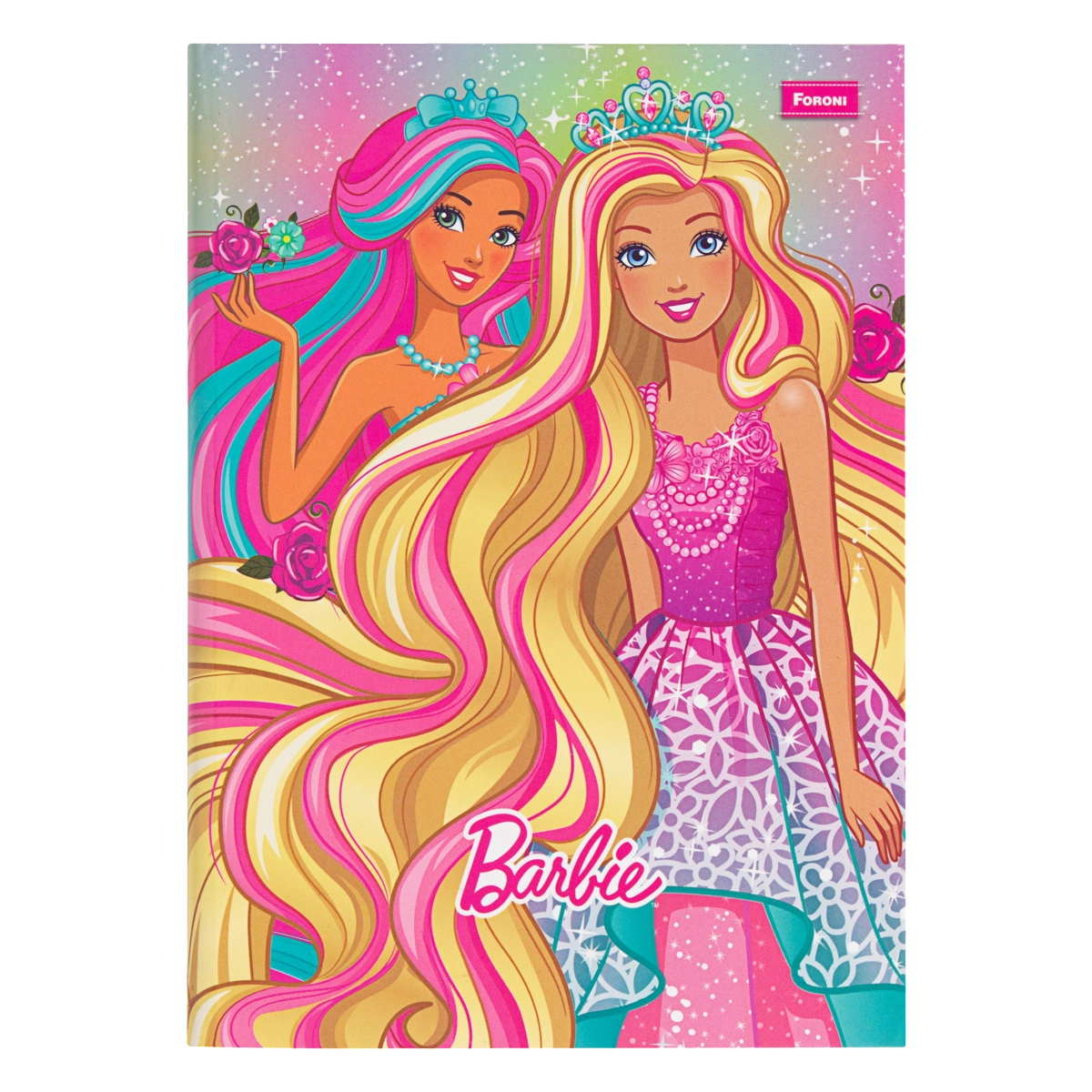 Caderno Capa Dura Brochura 1/4 Barbie Foroni 140mm X 202mm 96 Folhas