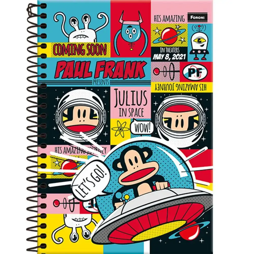 Caderno Espiral 1/4 Cd 96 Fls Paul Frank