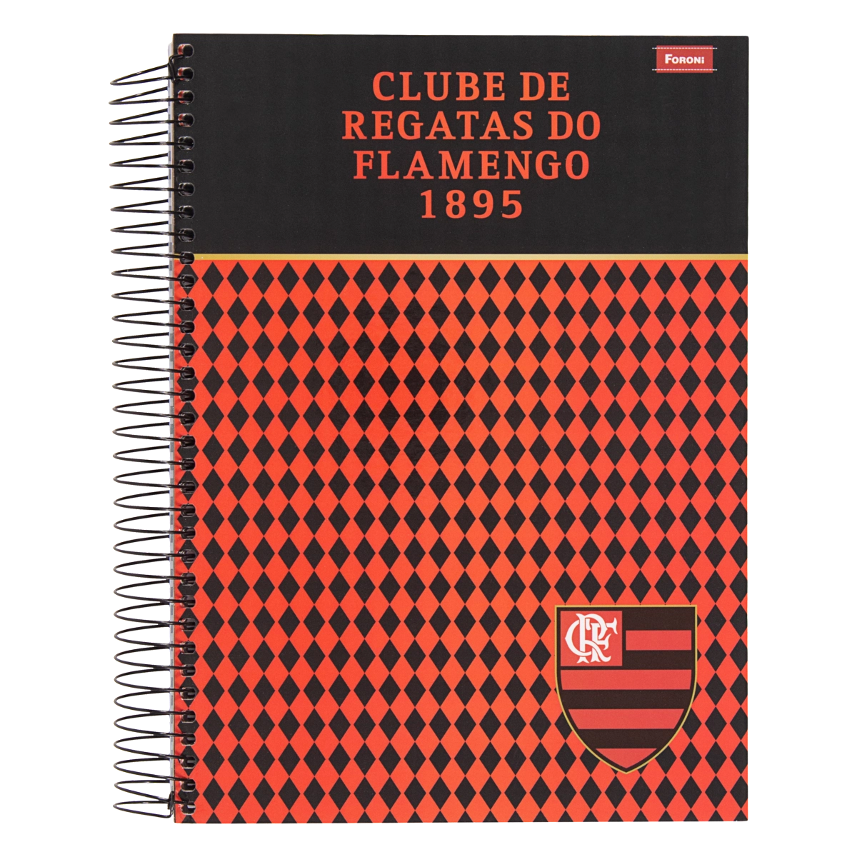 Caderno Capa Dura Espiral Flamengo Foroni 200mm X 275mm 200 Folhas